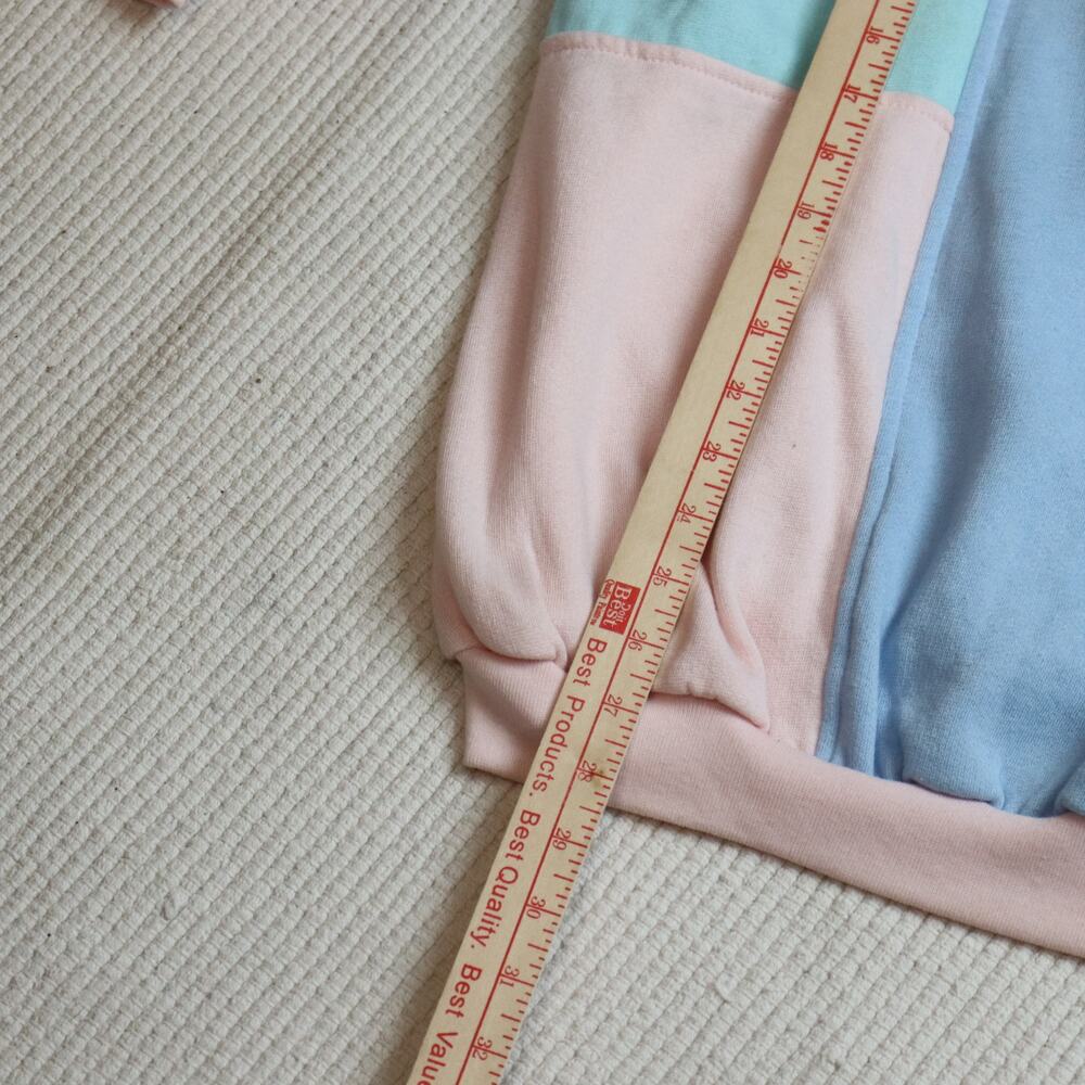 Vintage Gitano Colorblock Quarter Zip Sweatshirt Pastel Pullover Size M - Picture 4 of 6